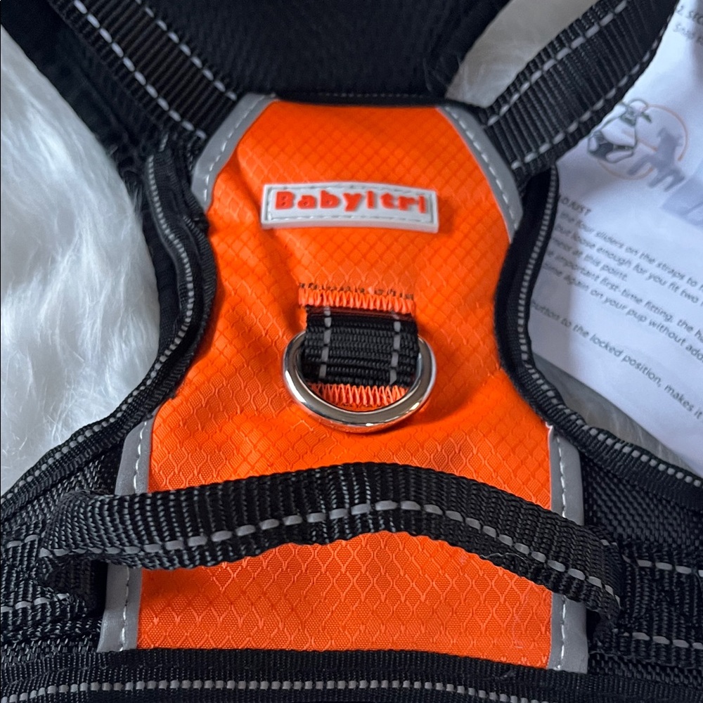 NWT Orange and Black Dog Harness adjustable straps with safely lock Large - Picture 4 of 11